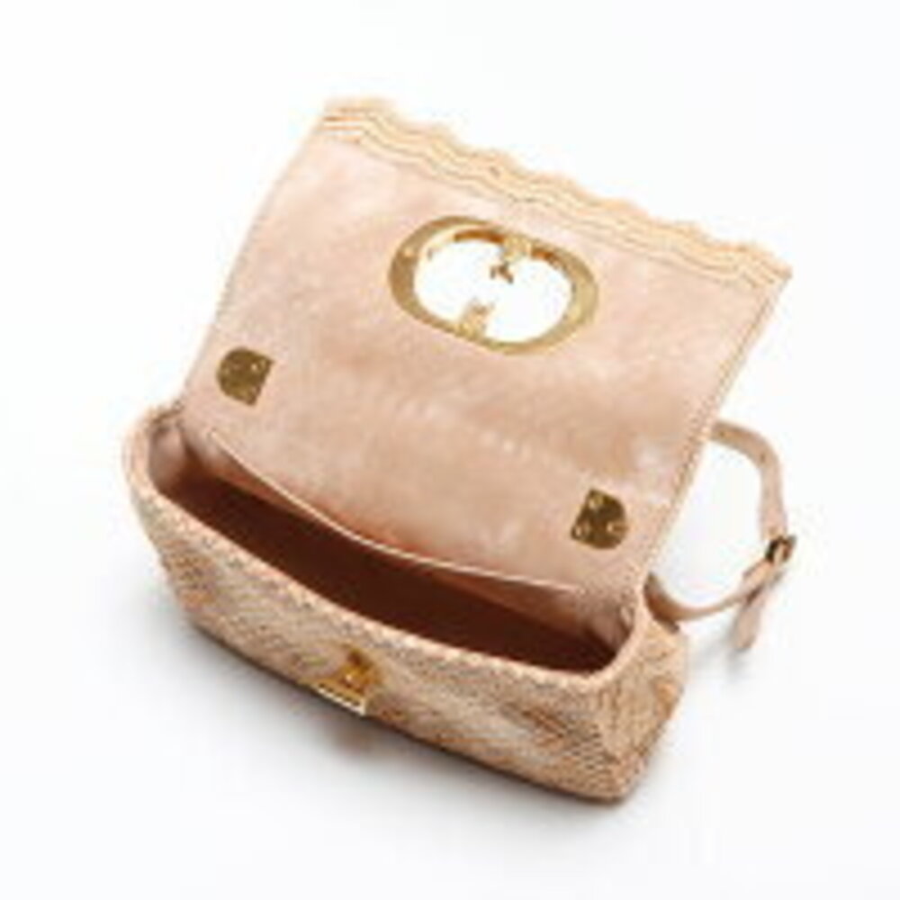 Christian Dior Caro Chain Raffia Shoulder Bag Beige - Picture 12 of 13